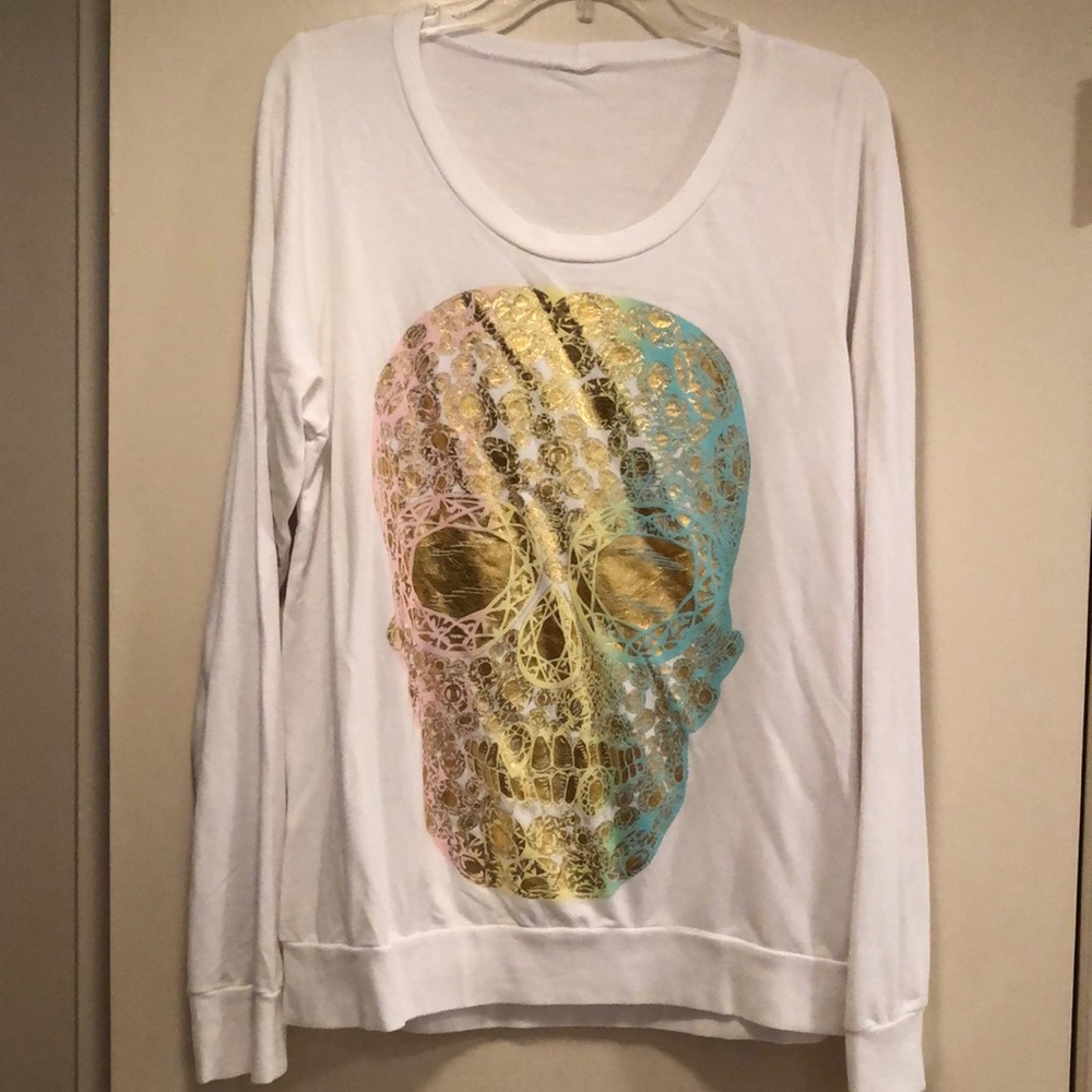 🆕💀💫Comfy ultra soft! oversized! Skull sweatshirt! USA! last one! White! Medium